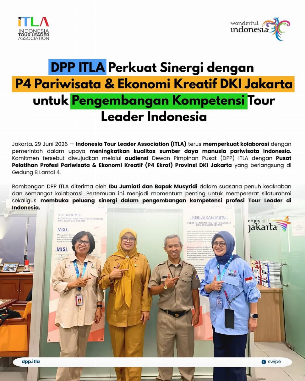 Membangun Sinergi, Menguatkan Kompetensi Tour Leader Indonesia